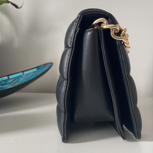 Black Faux Leather Crossbody/Clutch Bag - Picture 2 of 5